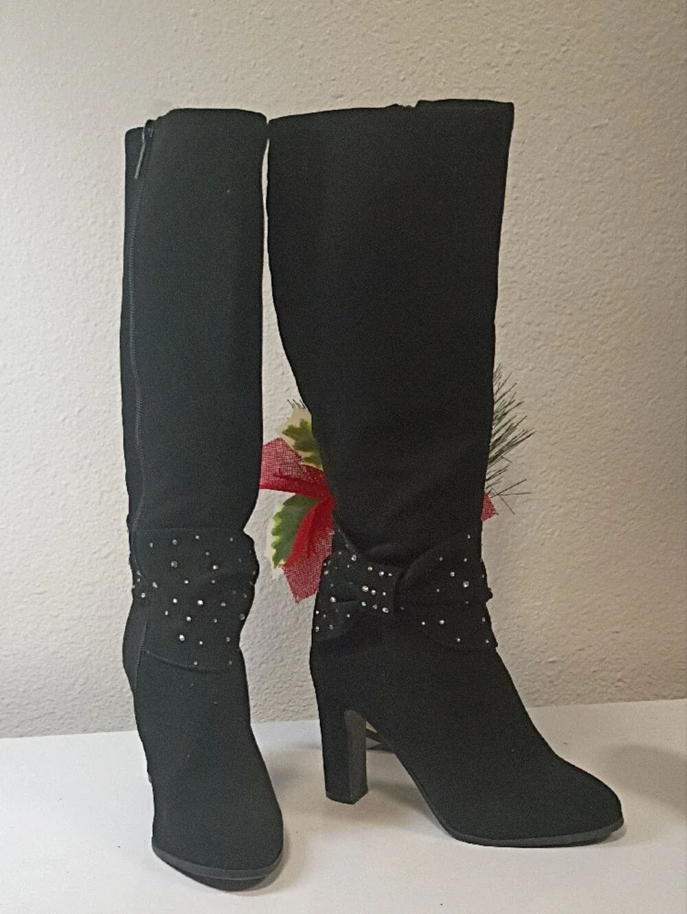 Impo Black Over-the-Knee Boots with Studded Band